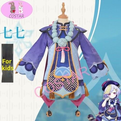 For kids!Game Genshin Impact Cosplay Qiqi Zombie Loli Cute Suit Anime Cosplay Costume kids Halloween Costumes For Women Carnaval