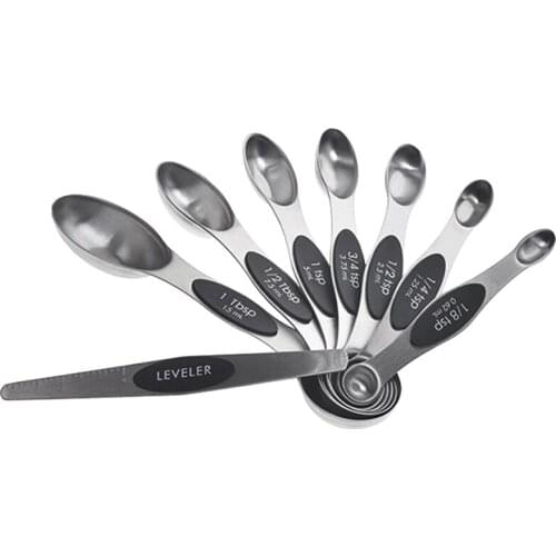 Stainless Steel Double-Headed Magnetic Measuring Spoon Teaspoon For Dry And Liquid Ingredients