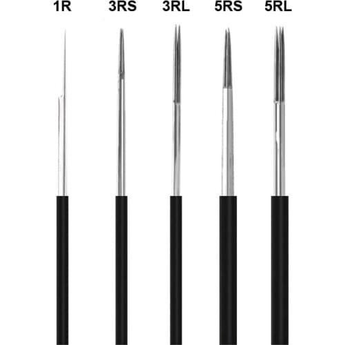 50 pcs microblading 0.28mm 1p permanent round makeup eyebrow 3rs 5rl mist needles manual tattoo for blade blade tebori needles