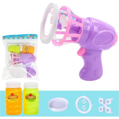 Outdoor Game for Toddler Automatic Hair Dryer Shape Bubble Maker Dual Head Propeller Bubble Toy Bubble Blowing Sport Toy