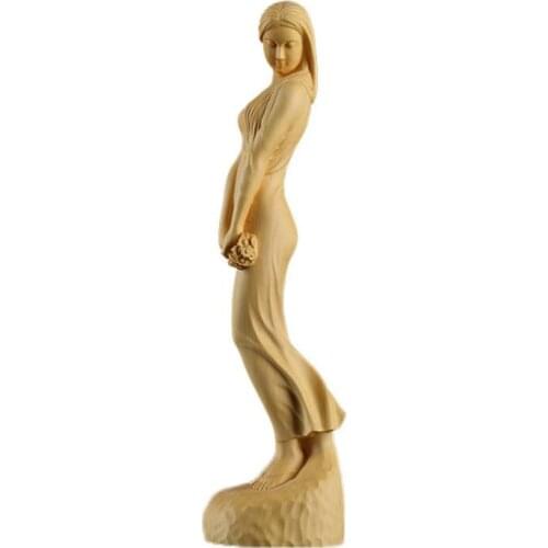 Chinese Sexy beauty Collectors Action Figure Wood sculpture Crafts handcrafted Christmas Gift Decorative Sculptures