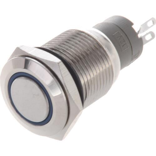 Angel Eye Blue Led 16mm 12V stainless Steel Round Momentary Push Button Switch