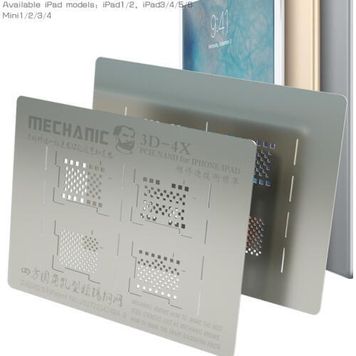 MECHANIC 3D-4X PCIE For Iphone And Ipad All Serirs PCIE/NAND/Hard Disk 3D Steel Stencils 0.30mm Steel Mesh