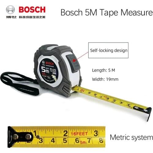 Bosch steel tape measure 5m meter measuring room ruler self-locking measuring tool metric inch anti-drop high-precision
