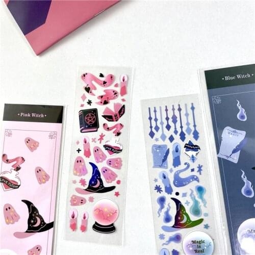 Cute Magic Hat Magic Ball Ghost Sticker Scrapbooking Hand Account Decorative Diy Decoration Stickers Kawaii Korean Stationery