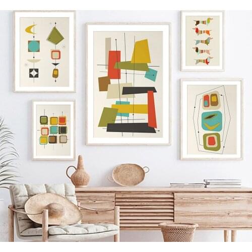 Modular Geometry Modern Abstract Wall Art Canvas Painting Nordic Retro Posters And Prints Pictures For Living Room Home Decor