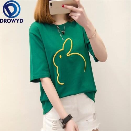Summer New Fashion Green T-Shirt Female Cotton O-neck Short Sleeve T-shirts for Women High Waist Stretch Sport Femme Solid Tops