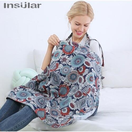 Insular Maternity Nursing Breastfeeding Privacy Cover Baby Stroller Blanket Printed Breastfeeding Scarf Nursing Covers 100*70cm