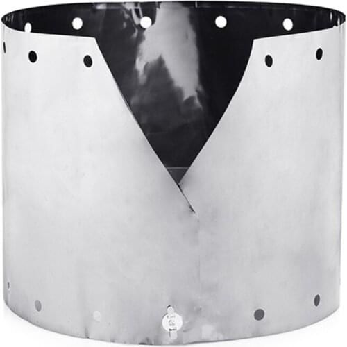 Heat Reflector and Windscreen for Liquid Fuel Camping Stove Silver Color Outdoor