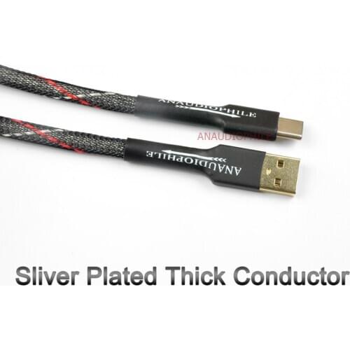 Sliver Plated HiFi USB Type C Cable USB A To C Audio Data Cable 5N DAC PC Mobile