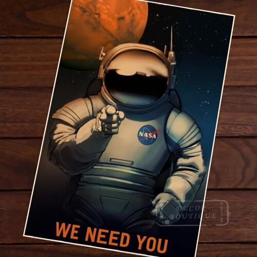 We Need You ON MARS Universe Classic Comics Vintage propaganda Retro Decorative Wall Canvas Stickers Posters Bar Home Decor Gift