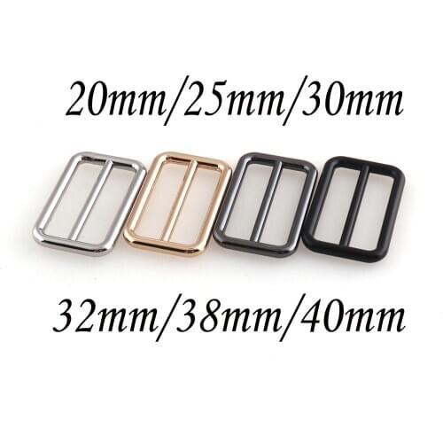 10 PCS Pale Gold/Gunmetal/Black/Silver Slider Buckles Strap Fasteners Adjuster Purse buckle Strap Connectors Leather Working