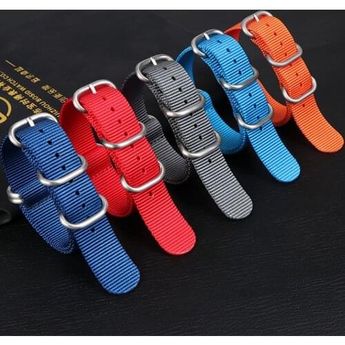 Nato Strap Watchband 20mm for Samsung Galaxy Watch Amazfit Huawei Watch Thicken Nylon Bracelet Sport Waterproof Belt