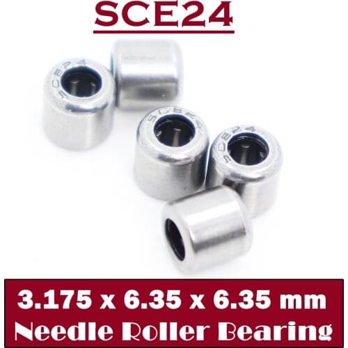 SCE24 Bearing 3.175*6.35*6.35 mm ( 5 PCS ) Drawn Cup needle Roller Bearings B24 BA24Z SCE 24 Bearing
