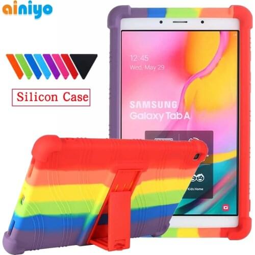 Silicone Cover Case for Samsung Galaxy Tab A 8.0 2019 SM-T290/SM-T285/SM-T297 with S Pen P200 P205 Thickened Stand Cover Black
