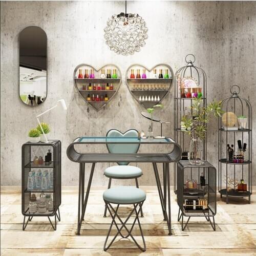 Manicure table and chair set special price economic single manicure table black simple iron double manicure table