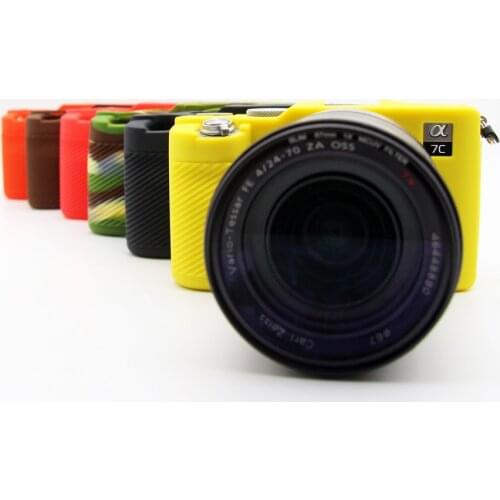 Top Texture Design Rubber Silicone Case Body Cover Protector Frame Skin for Sony A7C Alpha 7C ILCE-7C Camera Soft