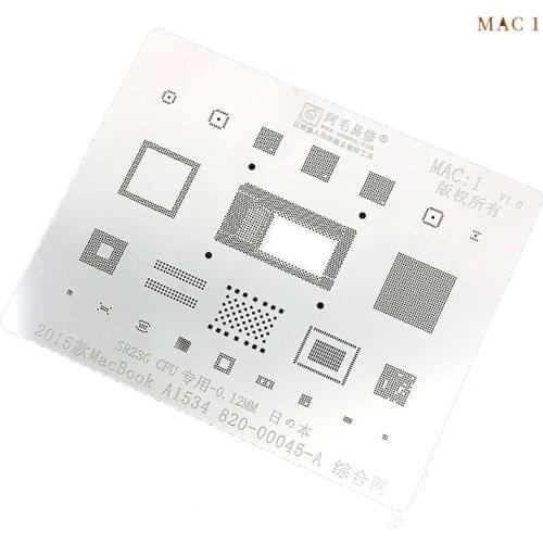 BGA Stencil For Macbook 2015 A1534 820-00045-A CPU SR23G RAM/Wifi/Power IC/Nand BGA Reball Tin Plant Net Solder 0.12mm Thickness