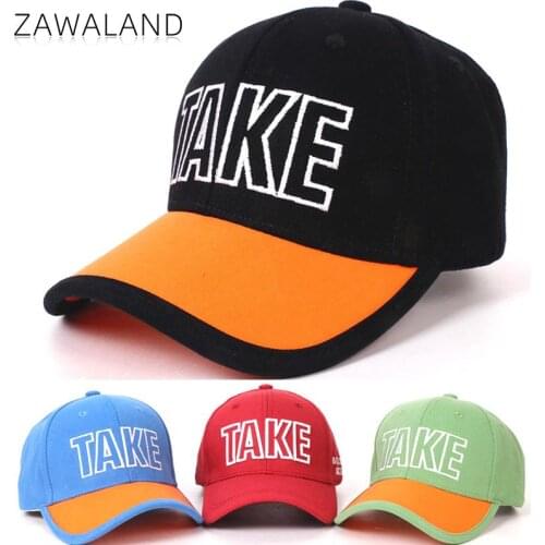 Zawaland 2021 Spring New Childrens Baseball Cap Embroidery Letters TAKE Outdoor Sun Hat Summer Unisex Casual Sun Protection Cap