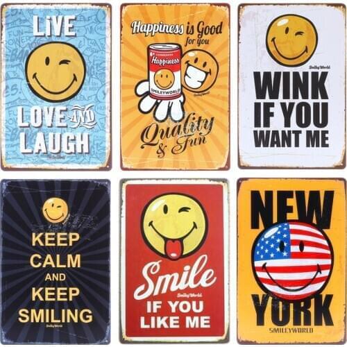SMILE IF YOU LIKE ME Vintage Tin Signs Bar Pub Cafe Home Wall Decor Retro Metal Poster Retro Metal Plates Free Shipping ZSS7