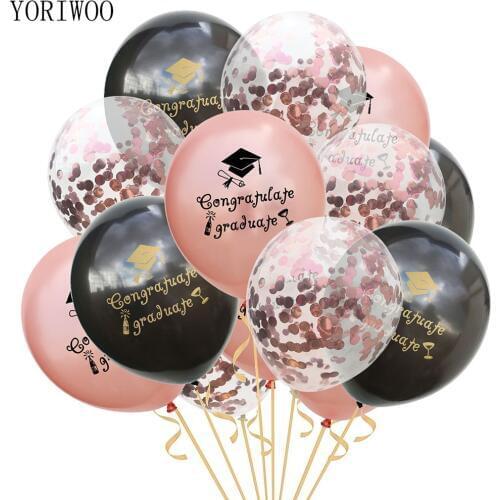 YORIWOO Latex Balloon Confetti Graduation 2019 Congratulations Graduation Party Decoration Birthday Balloons Air Wedding Favors