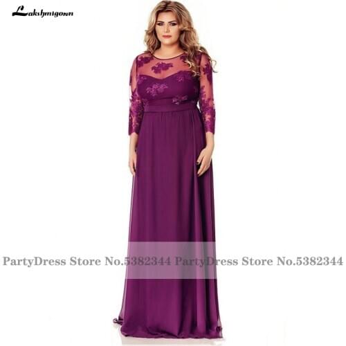 Lakshmigown Plus Size Mother Of The Bride Dress 2020 Robe Elegant Women Chiffon Long Dress Party Evening Gowns Lace Appliques
