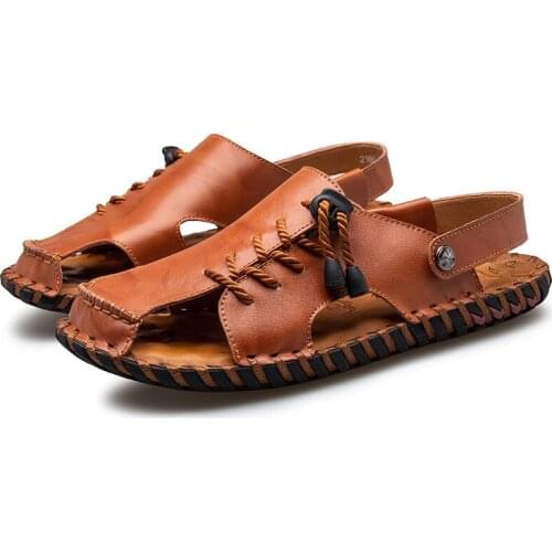 ZQXWCE Men's Leather Sandals