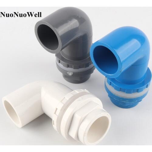 1pc 20mm PVC Pipe Elbow Connectors Hi-Quality Aquarium Fish Tank Inlet Outlet Joints Aquatic Pet Socket Water Tank Drainage