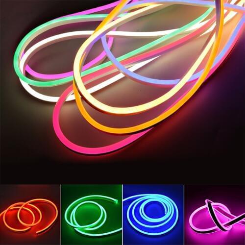 220V Neon Light Strip DIY Flexible Outdoor Christmas Holiday 120LEDs/M Fairy LED Strip Rope Tube Strip Lamp Decoration Light