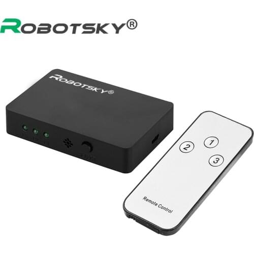 3 Port Hub Box Auto Switch HDMI-Compatible Splitter 3 In 1 Out Switcher 1080p With Remote Control for HDTV XBOX360 PS3 Projector
