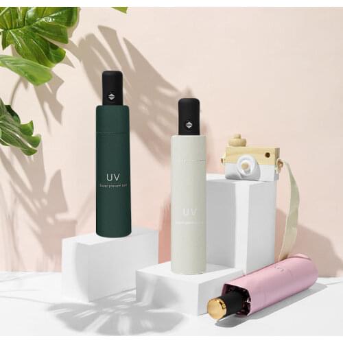 3 Ribs Rain Anti UV Paraguas Sun Umbrella Rain Windproof Light Folding Portable Umbrellas For Women Men Children Sunny Umbrella