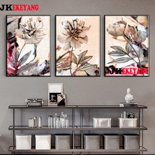 3pcs 5D Diy round/square diamond painting Abstract flower Diamond Mosaic Embroidery cross stitch Y4362