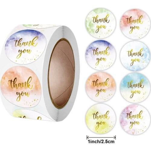 500pcs 1inch Thank You Stickers Round Seal Label Wedding Birthday Party Decorations Stationery Stickers Handmade Christmas Gifts