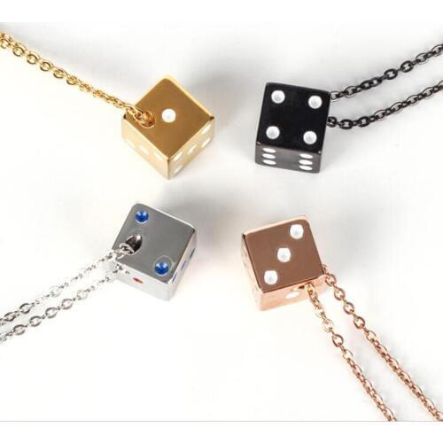 BC Best Friends Lucky Dice Men and Women Couple Pendant Necklace Jewelry Lovers Valentines Gift