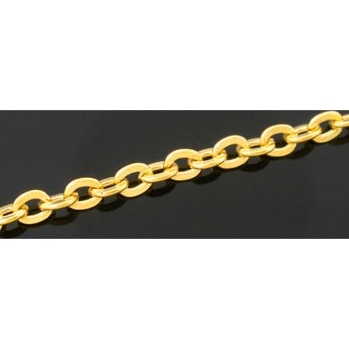 DoreenBeads Alloy Open Link Cable Chain Findings Gold Color Handmade DIY Making Earrings Necklace Jewelry Findings 3x2.5mm,10M