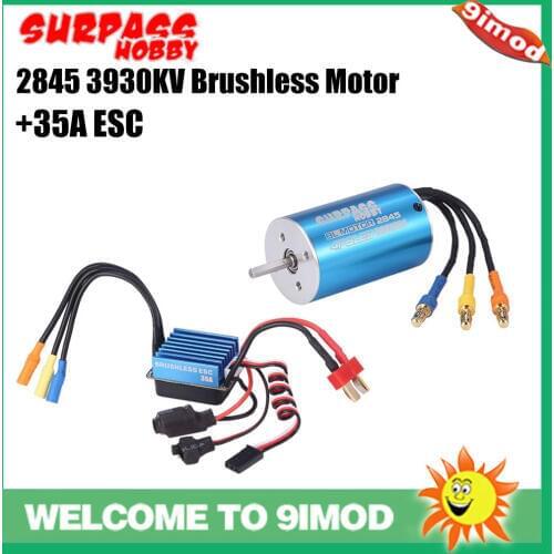 SURPASS HOBBY 2845 3930KV 4P Sensorless Brushless Motor With 35A Brushless ESC Combo for HSP Traxxas HPI Tamiya 1/16 1/14 RC Car