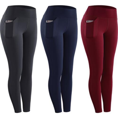 WomanYoga Pants Quick-Drying Pockets Breathable Trousers Gym Workout Outdoor Print Tight-fitting Stretch Sports Pants