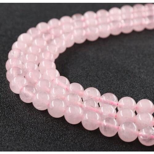 Jewelr Rose Pink Quartz Loose Beads Natural Stones Suitable For DIY Fashion Bracelet Necklace Accessories