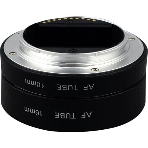 Black Metal AF Auto-focus Macro Extension Tube Set 10mm&16mm for Sony NEX E-mount Camera NEX 3/3N/5/5N and Full Frame A7 A7S/A7S