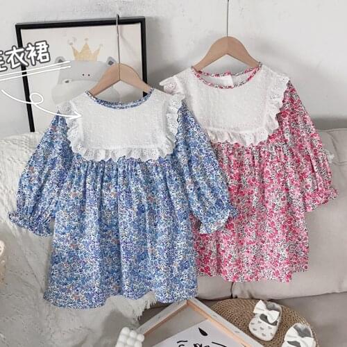 Spring Autumn Kids Baby Girls Lace Princess Dresses For Girls Dresses Cute Kids Girl Floral Dress Girls Long Sleeve Dress