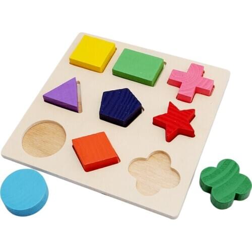 Baby Wooden Building Block Montessori Early Educational Toys Intellectual Geometry Toy Assemblage Blocks Hobbies