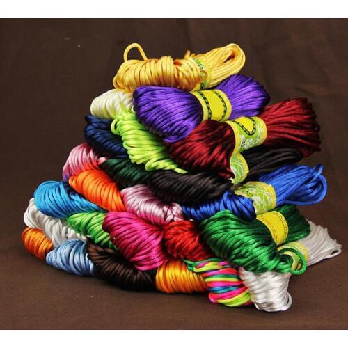 HOT SALE! 20 Meters 2mm Rattail Satin Cord Nylon Macrame Braiding String Knitting Rope Professional Cool Home Textile