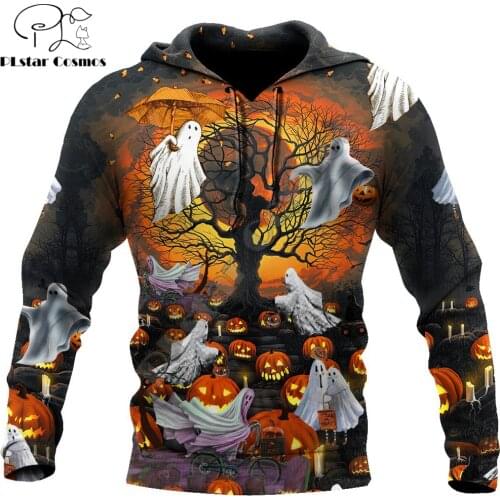Halloween Pumpkin Ghost 3D Printed Autumn Men Hoodies Unisex Casual Pullovers Zip Hoodie Streetwear sudadera hombre DW617