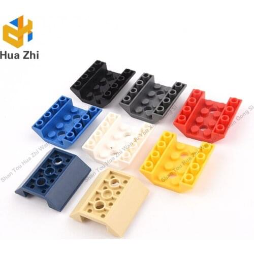 "Building Blocks Parts 72454 8PCS Slope Inverted 45degrees 4 x 4 Double with 2 Holes LEGOING MOCS Education"