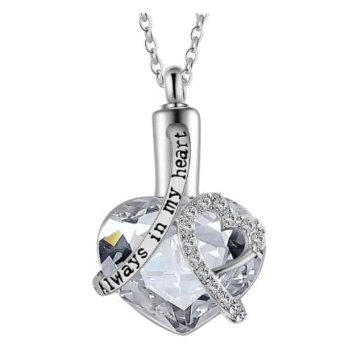 Cremation Jewelry Urn Keepsake with 20" Snake Chain Stainless Steel Cross With Gold Ring Around It