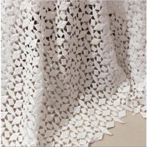 2Yards Newest White Embroidery Chemical Guipure African Lace Fabric Water Soluble French Net Lace Fabric For Wedding Dress