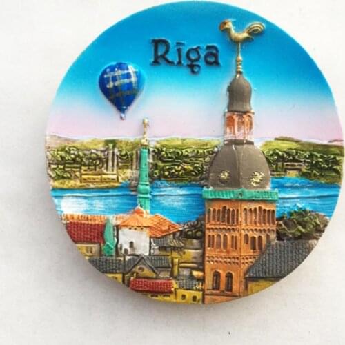 Latvia Riga Fridge Magnets Tourist Souvenir Magnets for Refrigerators 3d Resin Landmark Magnetic Stickers for Home Decoration