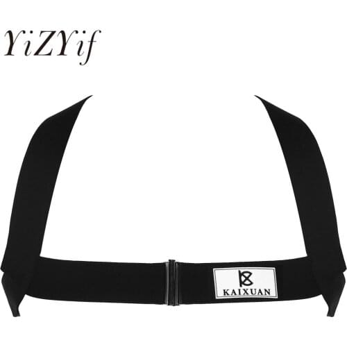 Mens Lingerie Costume Accessories Elastic Shoulder Strap Chest Harness Belt for Stage Performance Roleplay Club Pole Dancing