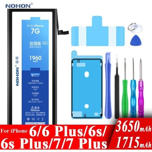 Nohon Battery For Apple iPhone 7 6 6s Plus 7Plus 6Plus 7P 6sP 6P 1715-3650mAh Replacement Batteries+Tools For iPhone 6 6s 7 Plus