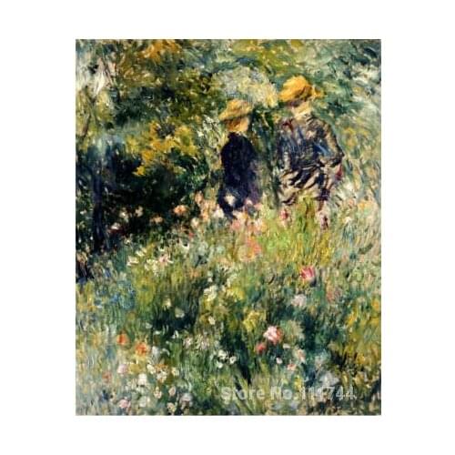 Landscapes paintings of Pierre Auguste Renoir Conversation Dans Une Roseraie Hand painted canvas art High quality